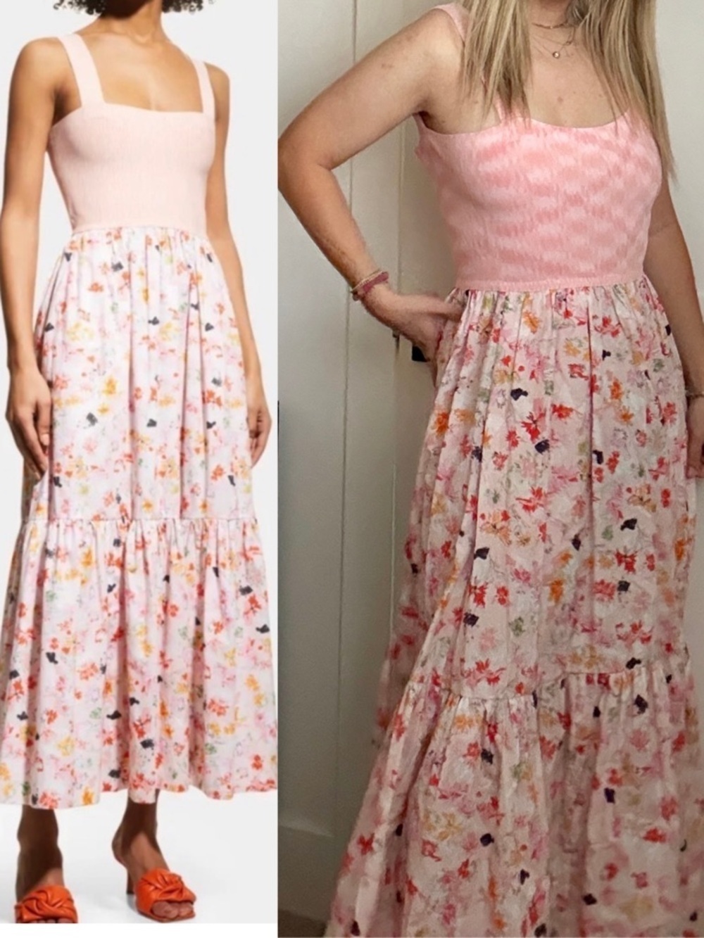 NWOT Tana Taylor Gianna Pink Floral Sleeveless Maxi Dress